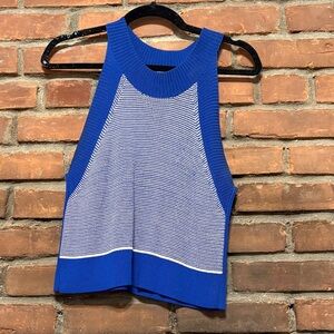 Wilfred Blue and White Knit Tank Top
